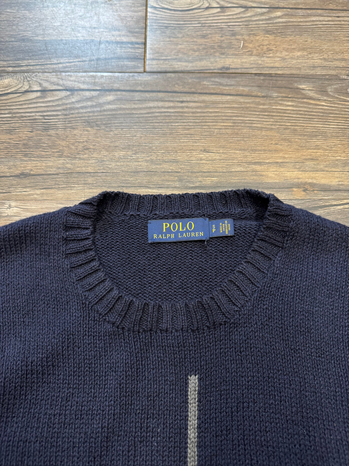 POLO RALPH LAUREN RUGBY BEAR KNIT SWEATER (S)