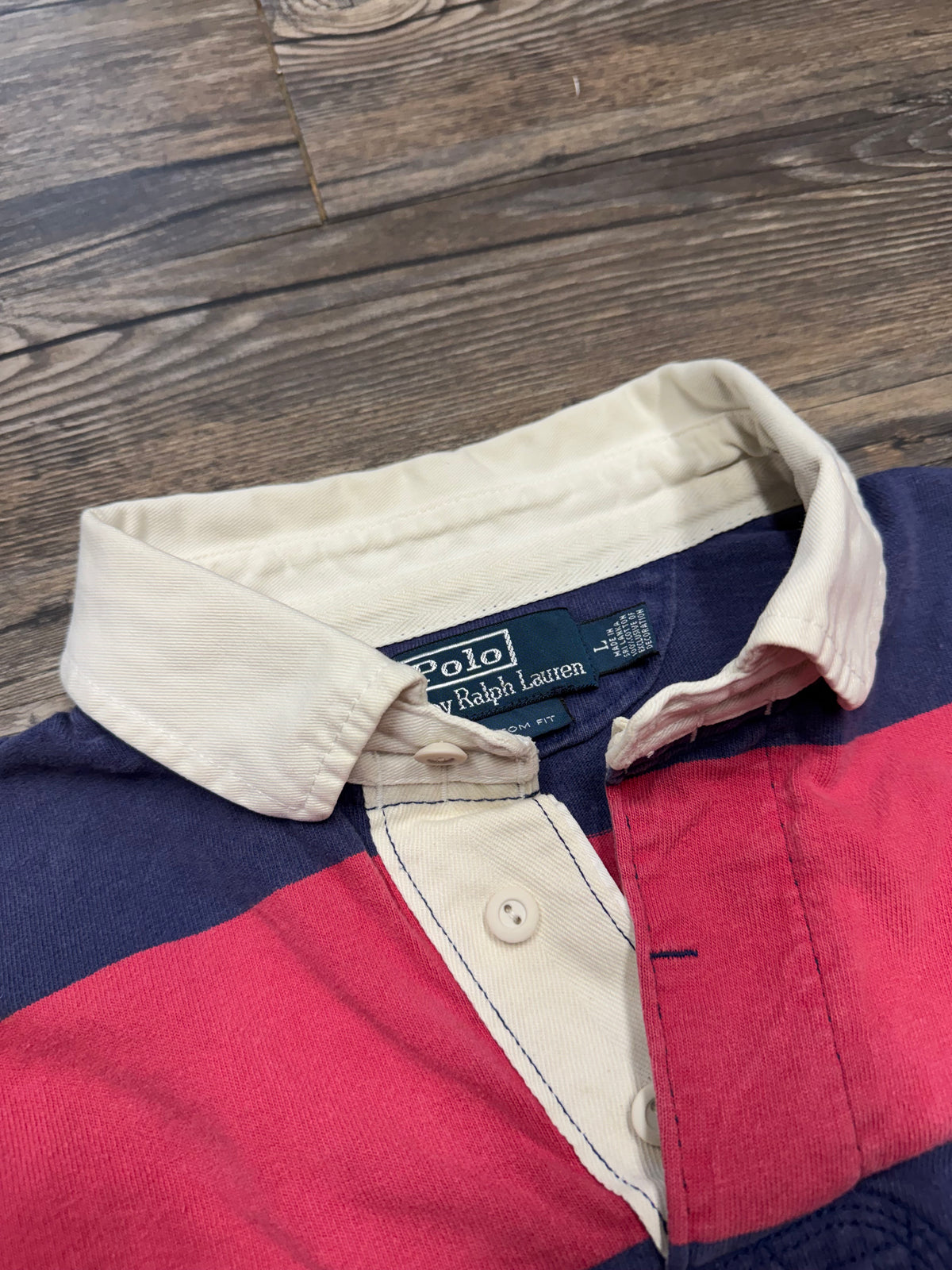 POLO RALPH LAUREN STRIPED RUGBY POLO (L)