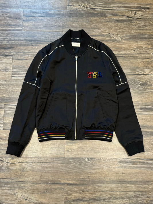 SAINT LAURENT TEDDY LINEN FLIGHT JACKET (M)