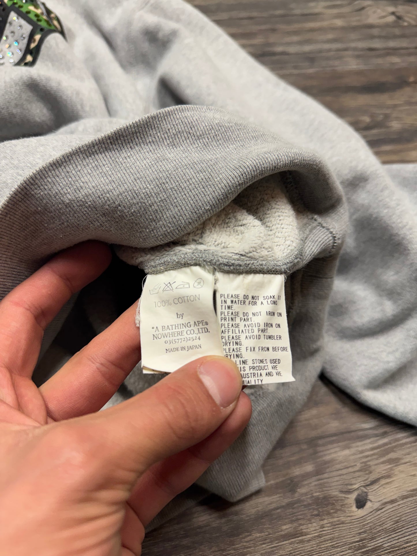 BAPE RHINESTONE HOODIE (M)