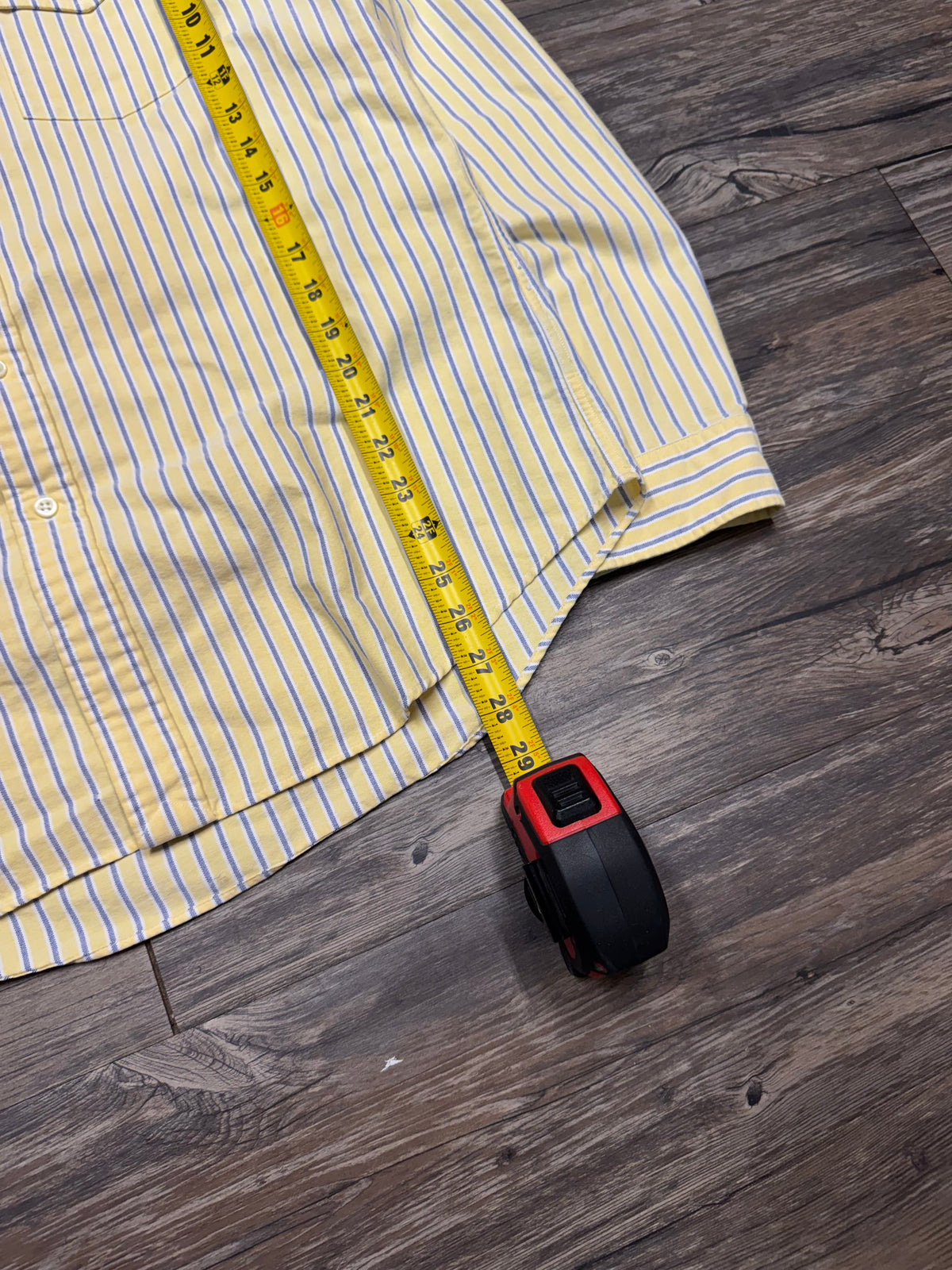 POLO RALPH LAUREN RUGBY PIN STRIPE BUTTON UP SHIRT (L)