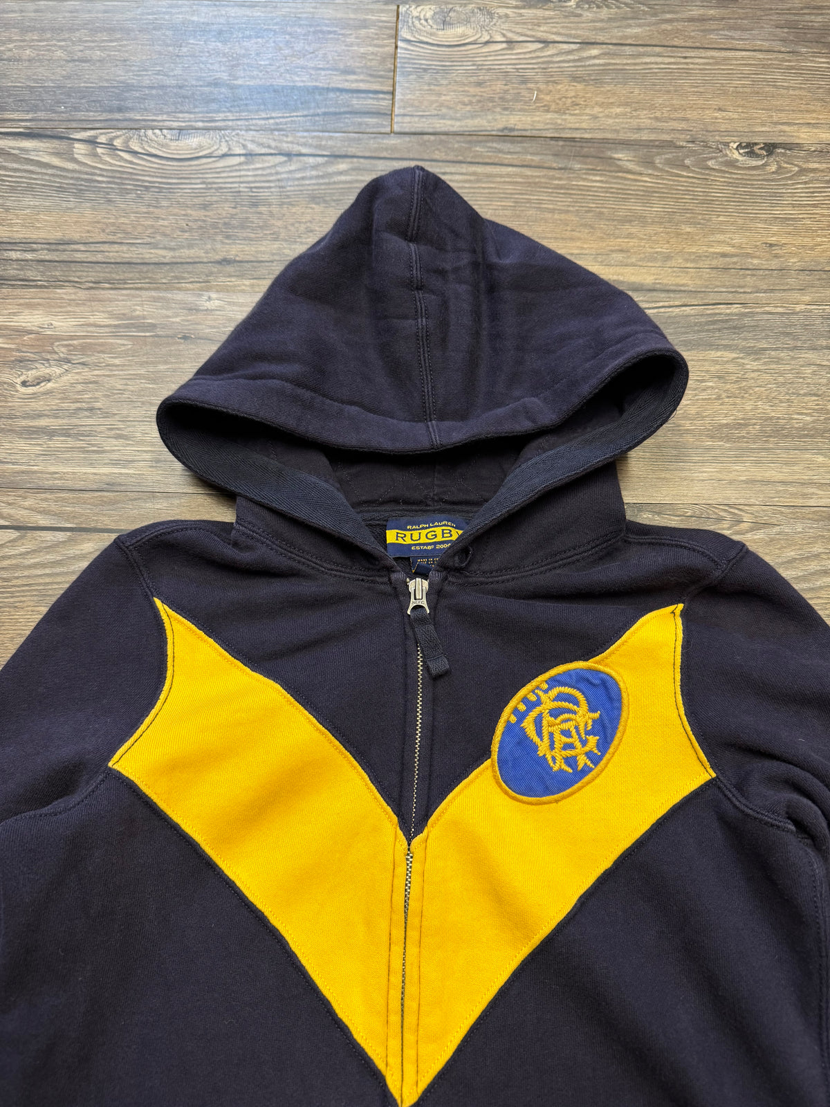 POLO RALPH LAUREN WMNS RUGBY STRIPE ZIP-UP HOODIE (XS)