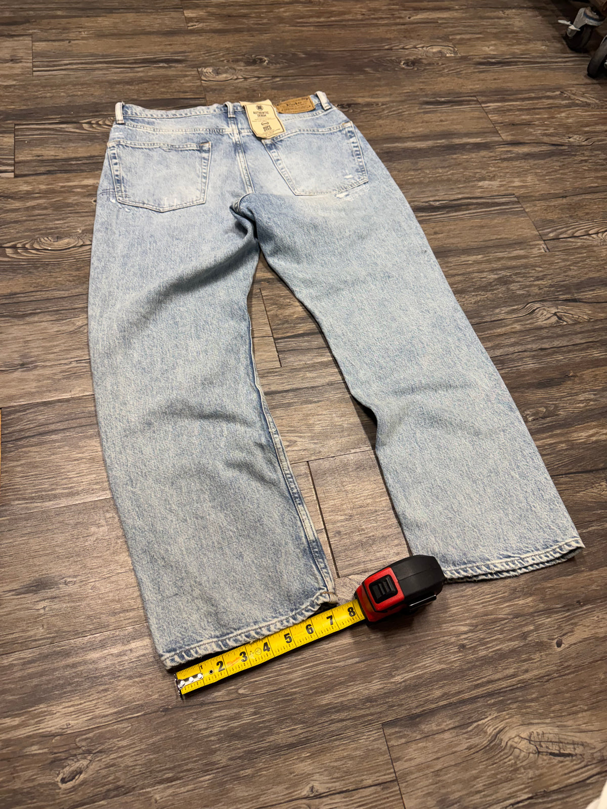 POLO RALPH LAUREN LIGHT WASH BORO DISTRESSED JEANS (29)