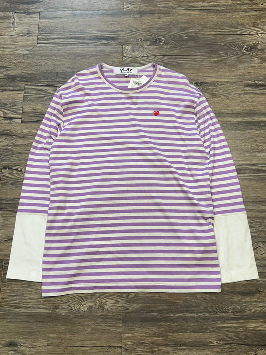 COMME DES GARÇONS STRIPPED LONG SLEEVE SHIRT (XXL)