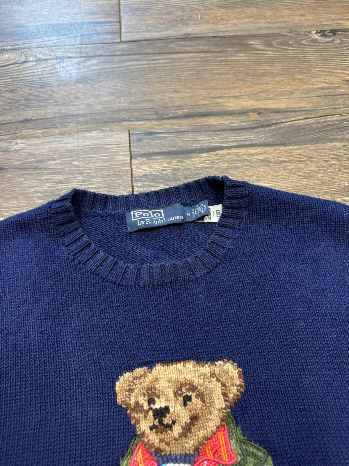 POLO RALPH LAUREN BEADED BEAR KNIT SWEATER (M)