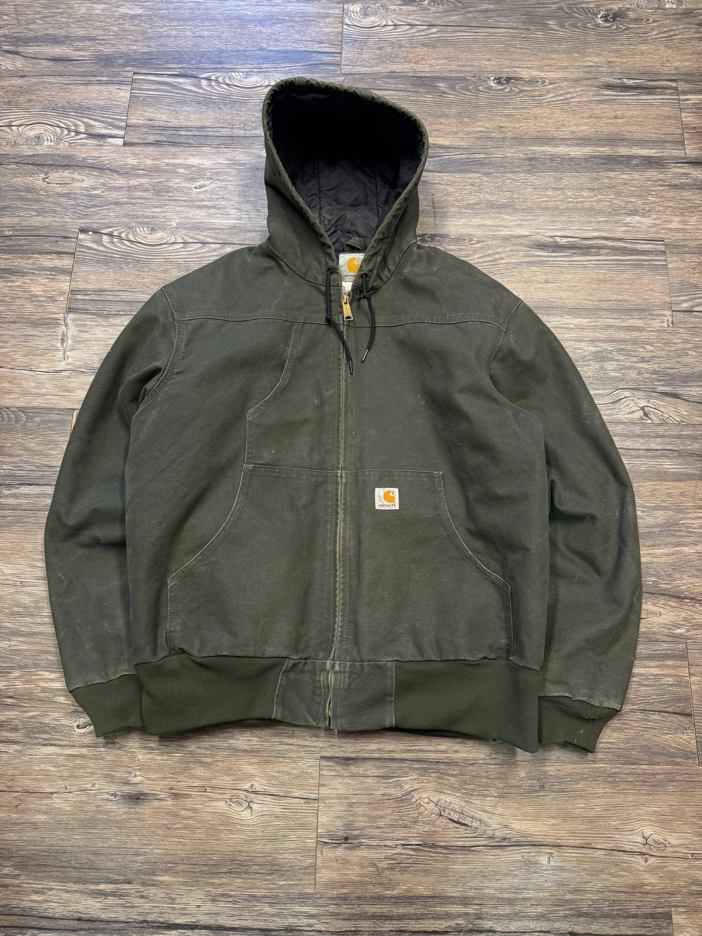 CARHARTT HOODED 2009 ZIP UP JACKET MOSS (L)