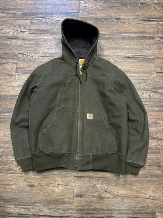 CARHARTT HOODED 2009 ZIP UP JACKET MOSS (L)