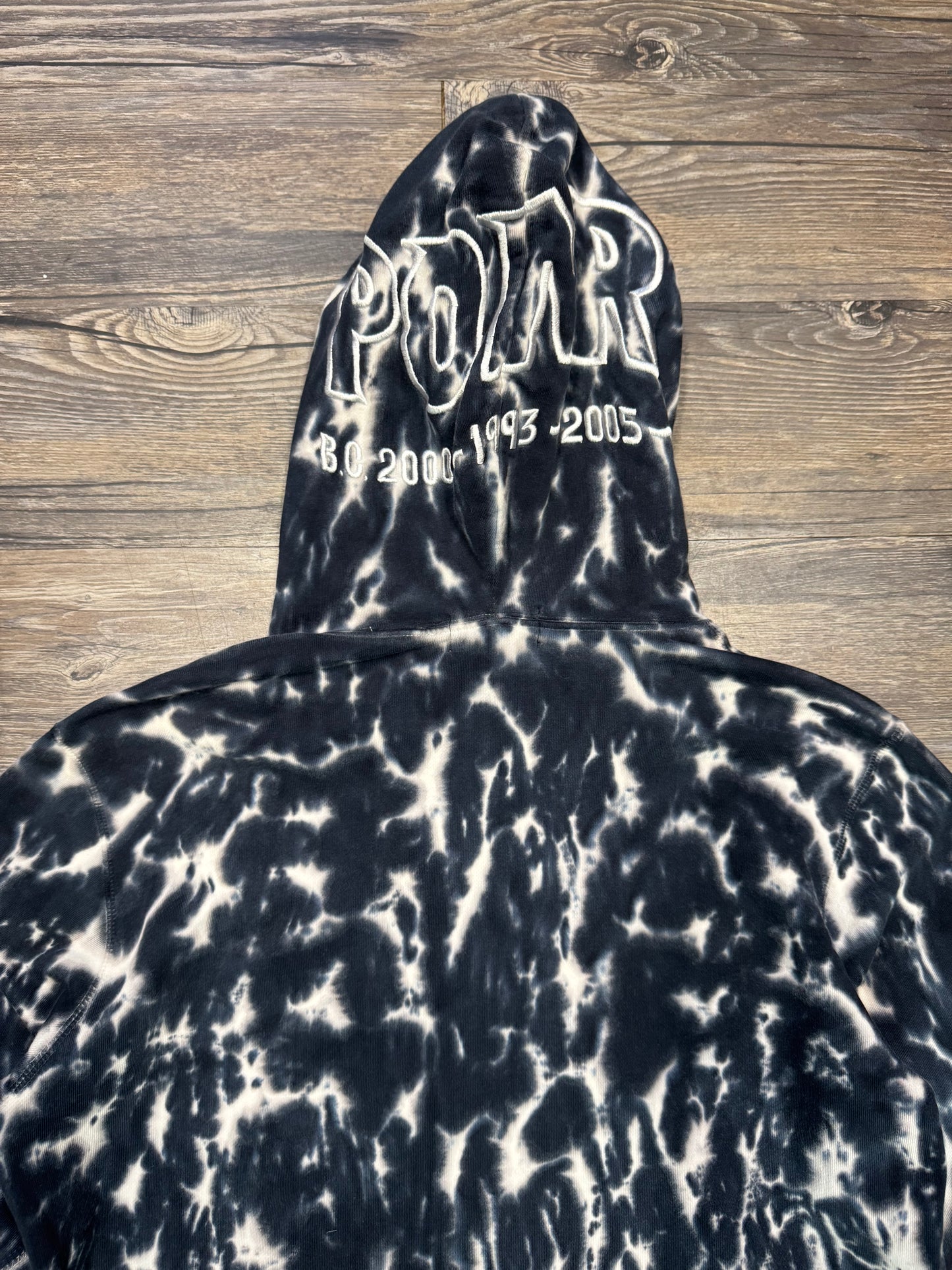 A BATHING APE TIE DYE PONR SHARK FULL ZIP HOODIE (M)
