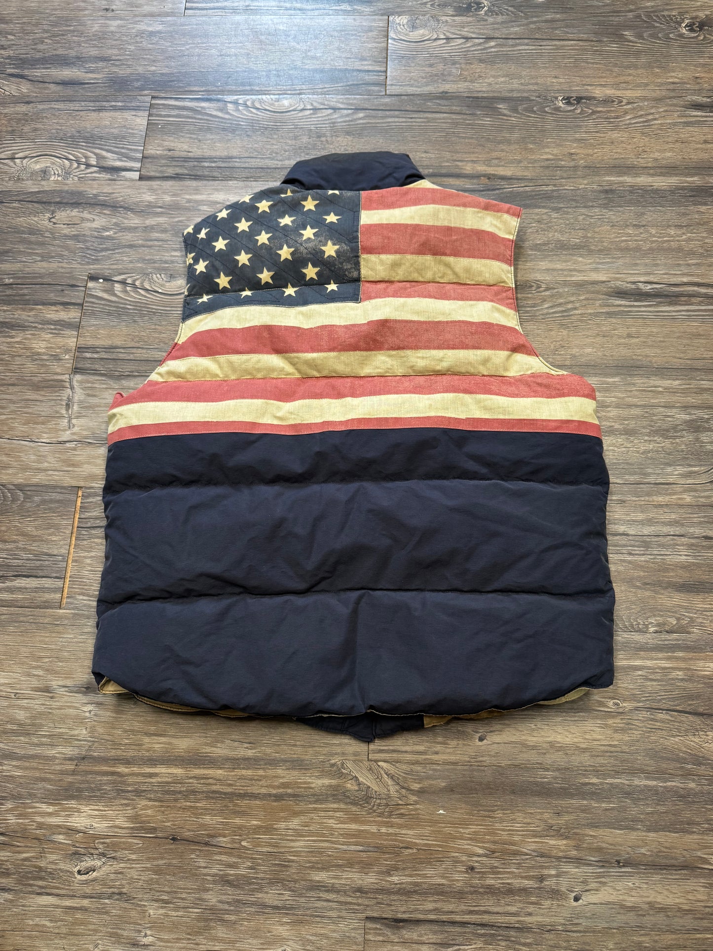 POLO RALPH LAUREN DENIM & SUPPLY AMERICAN FLAG PUFFER VEST (L)