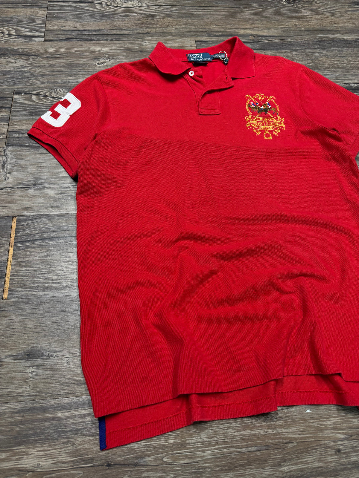 POLO RALPH LAUREN CREST & TRIPLE HORSE POLO SHIRT (L)