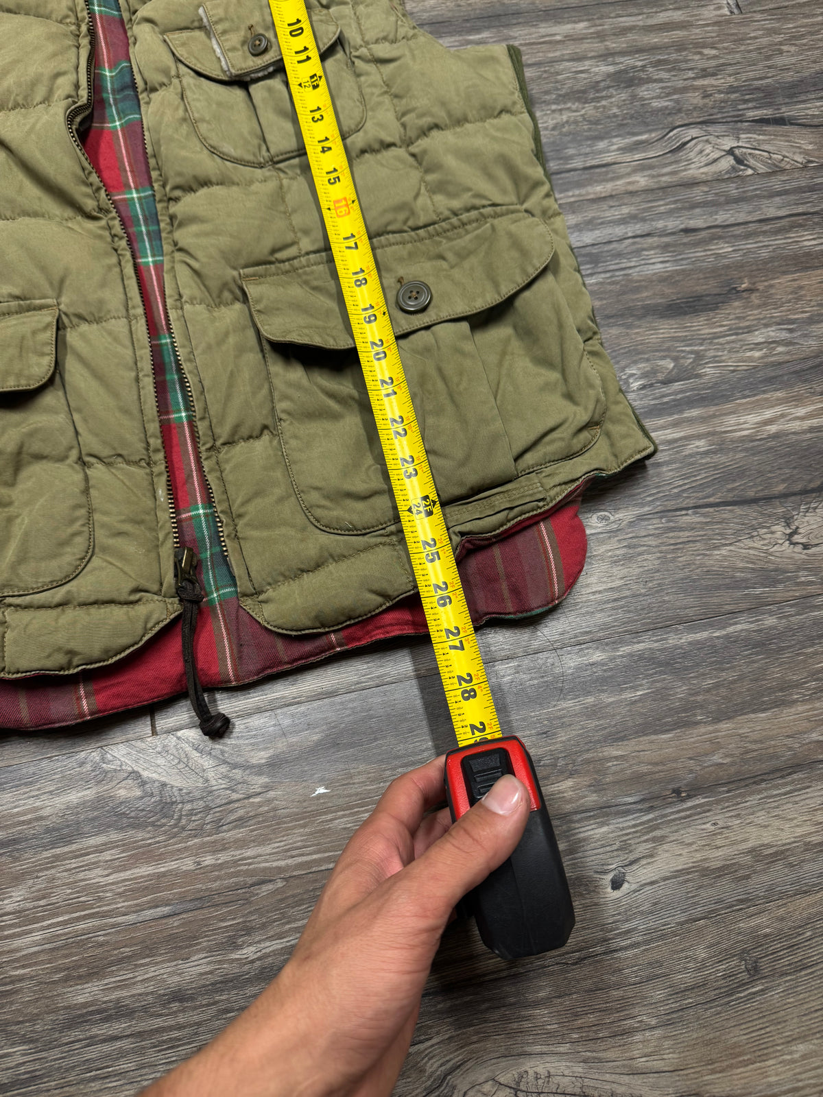 POLO RALPH LAUREN 90’s PLAID LINED PUFFER WORK VEST (L)