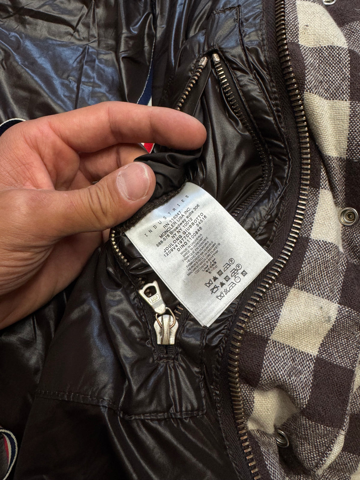 MONCLER X VISVIM BOROSIRI PLAID PUFFER JACKET (M)