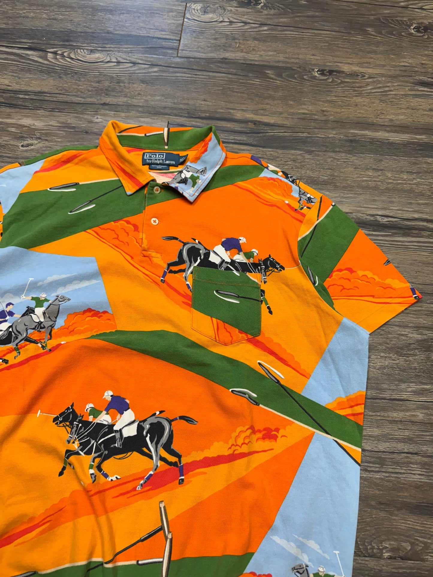 POLO RALPH LAUREN SS14 EQUESTRIAN MESH POLO (XL)