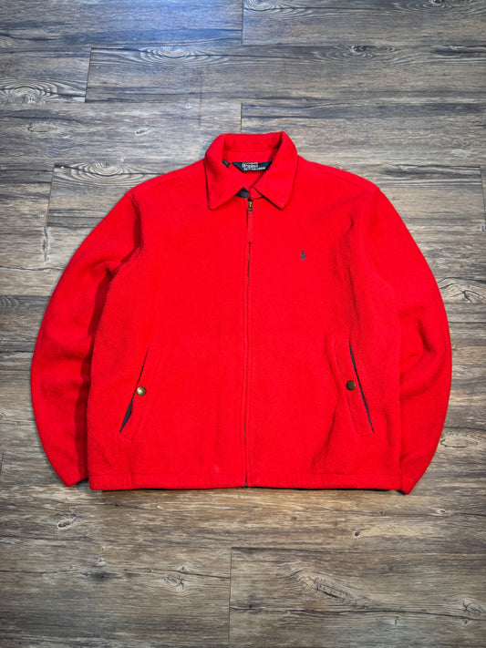 VINTAGE POLO RALPH LAUREN RED FLEECE (L)