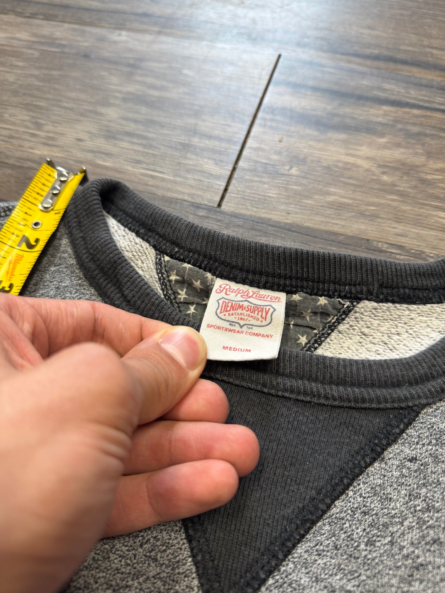 RALPH LAUREN DENIM & SUPPLY TWO TONE CREWNECK (M)