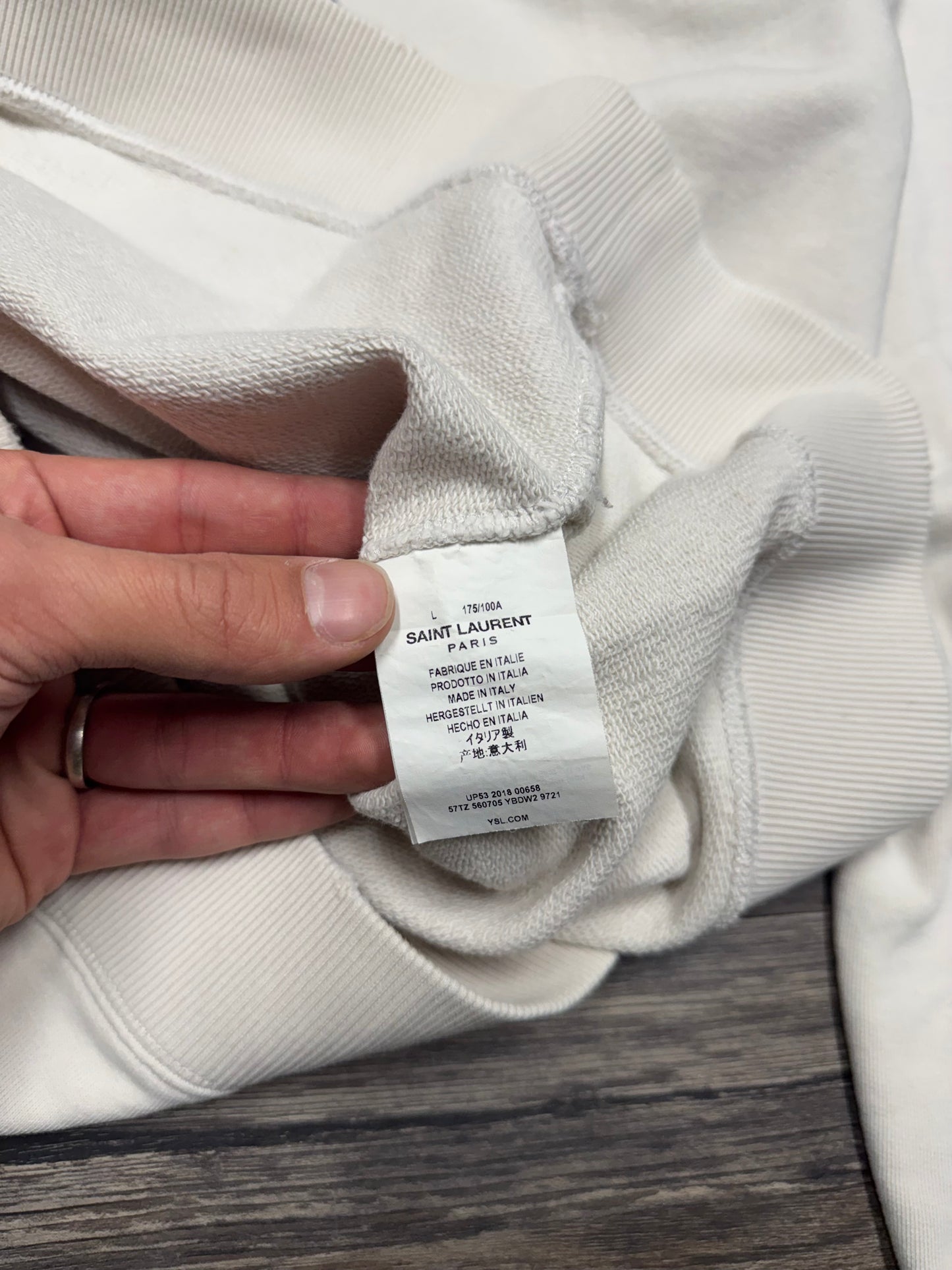 SAINT LAURENT ROBOT LOGO HOODIE (L)