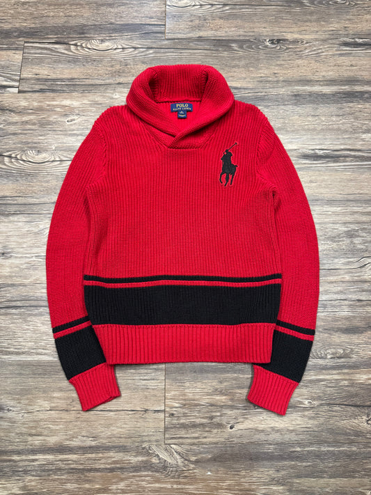 POLO RALPH LAUREN STRIPED SHAWL COLLAR (M)