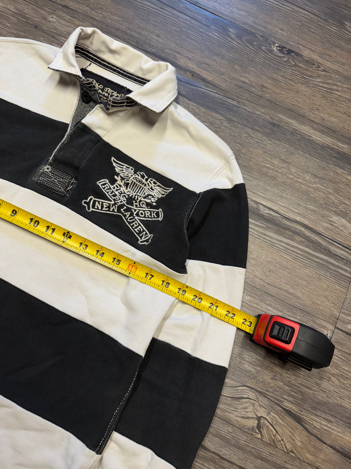 POLO RALPH LAUREN JEANS CO NEW YORK STRIPED RUGBY POLO (S)