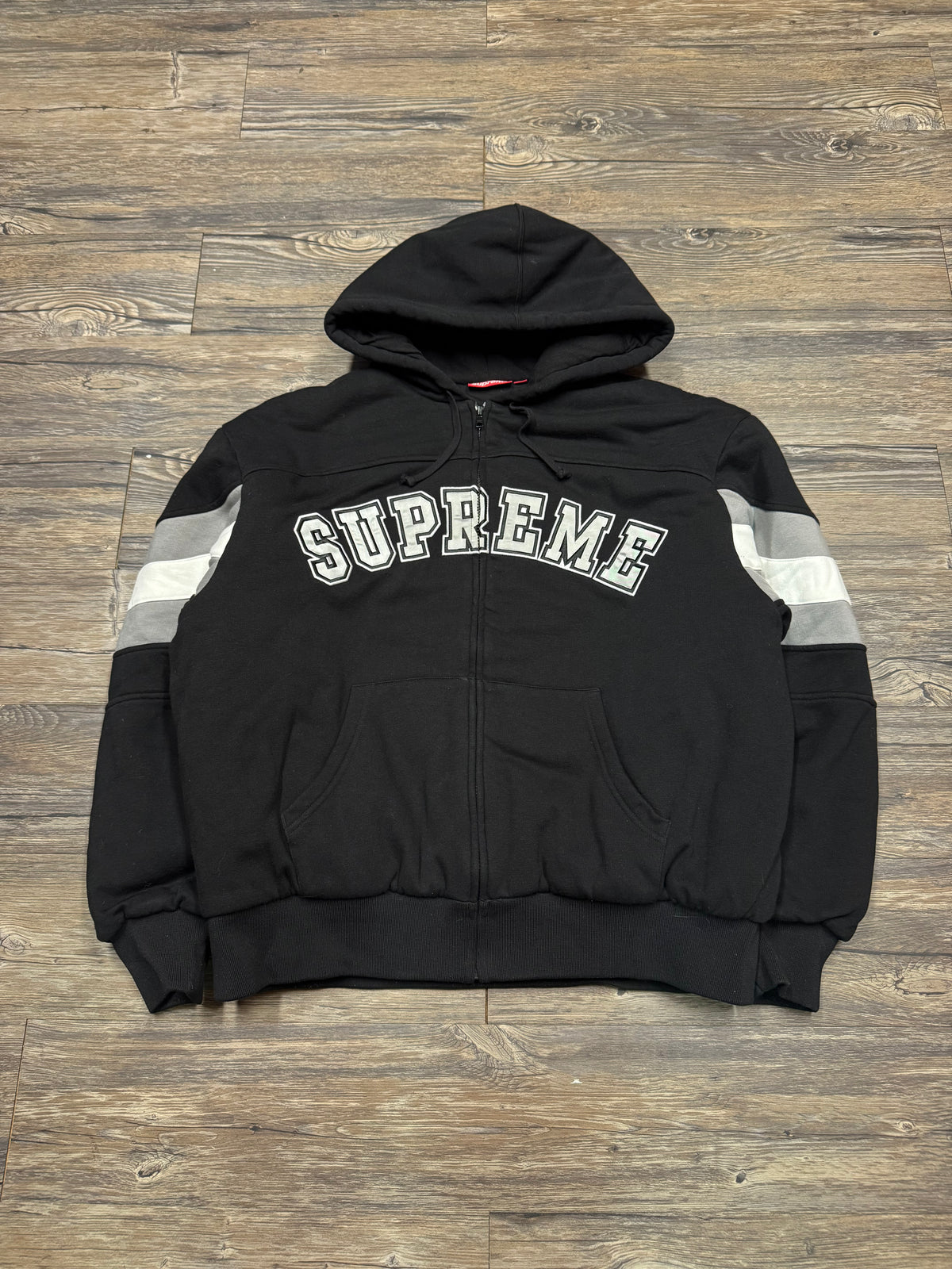 SUPREME VARSITY LOGO LETTER HOODIE (L)