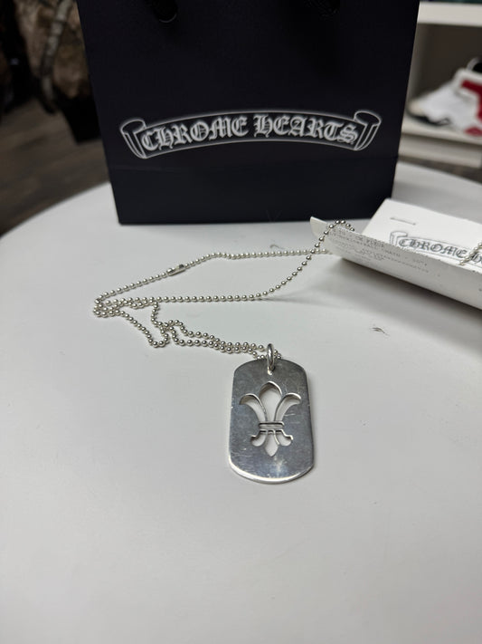CHROME HEARTS .925 LE FLEUR DOG TAG + BALL CHAIN (OS)