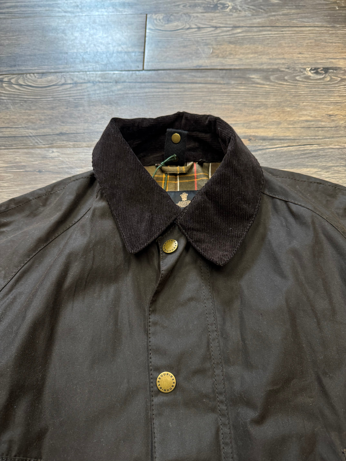 BARBOUR ASHBY TAILORED WAXED COTTON MEDIUM-WEIGHT JACKET (S)