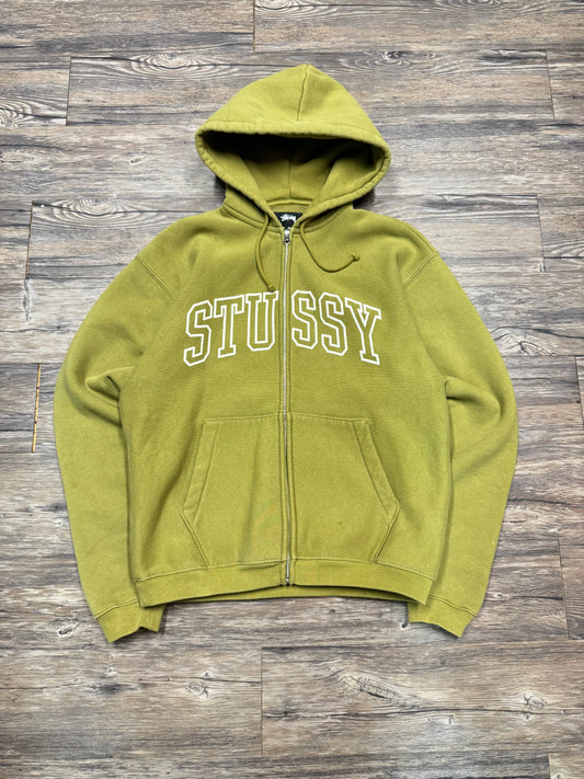 STUSSY OUTLINE ZIP HOODIE (M)