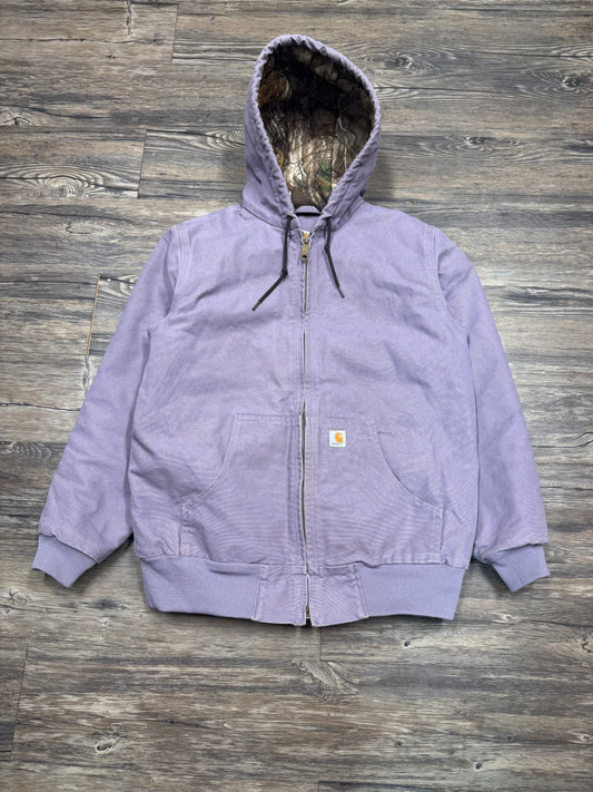 CARHARTT PURPLE CAMO HOODED JACKET (M)