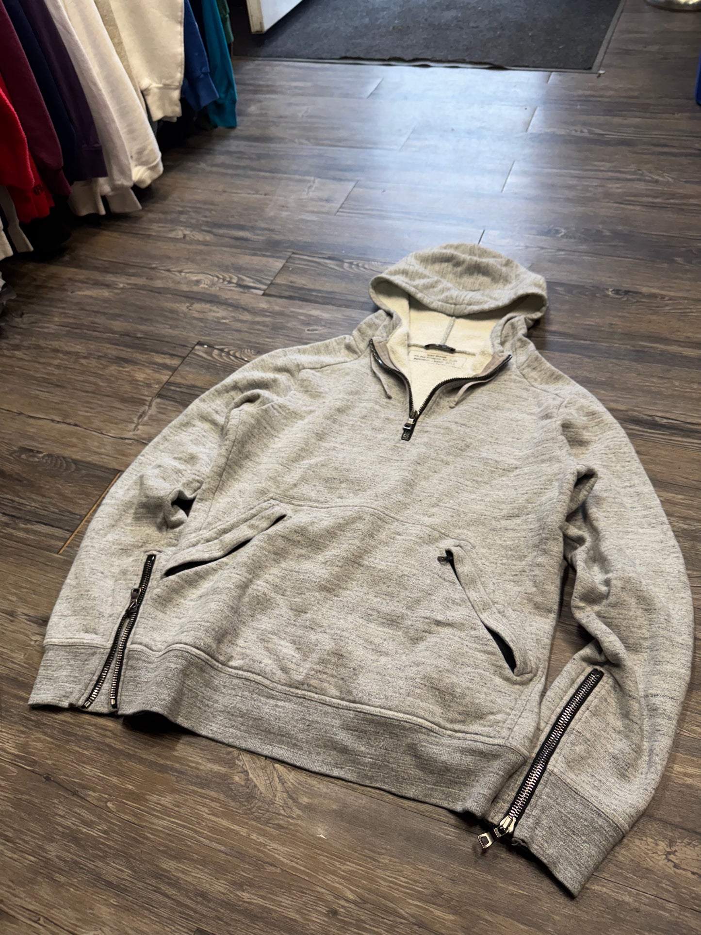 BALMAIN SHOTGUN QUARTER ZIP HOODIE (M)