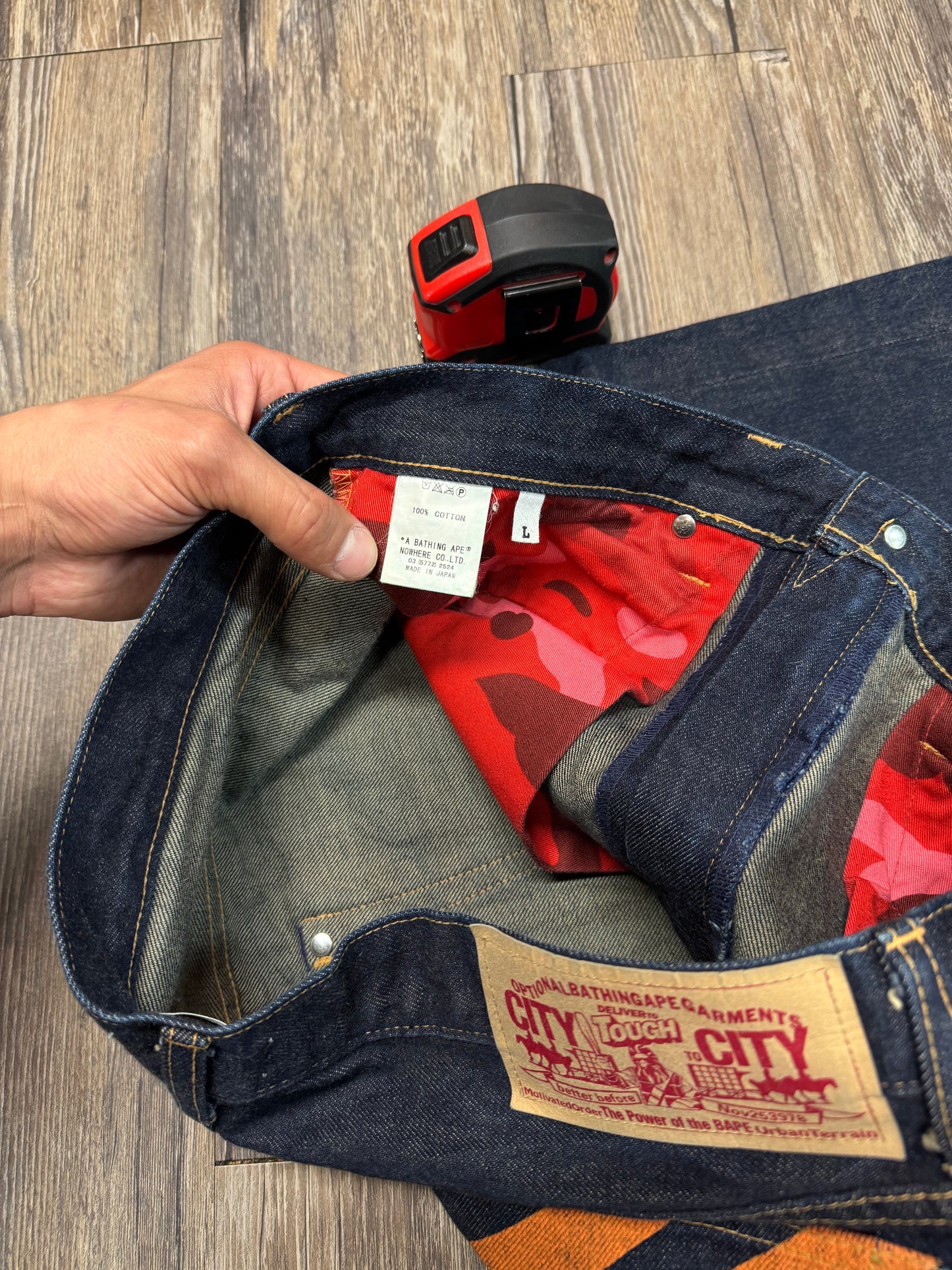 A BATHING APE 2000’s SAD FACE BAGGY JEANS (34)