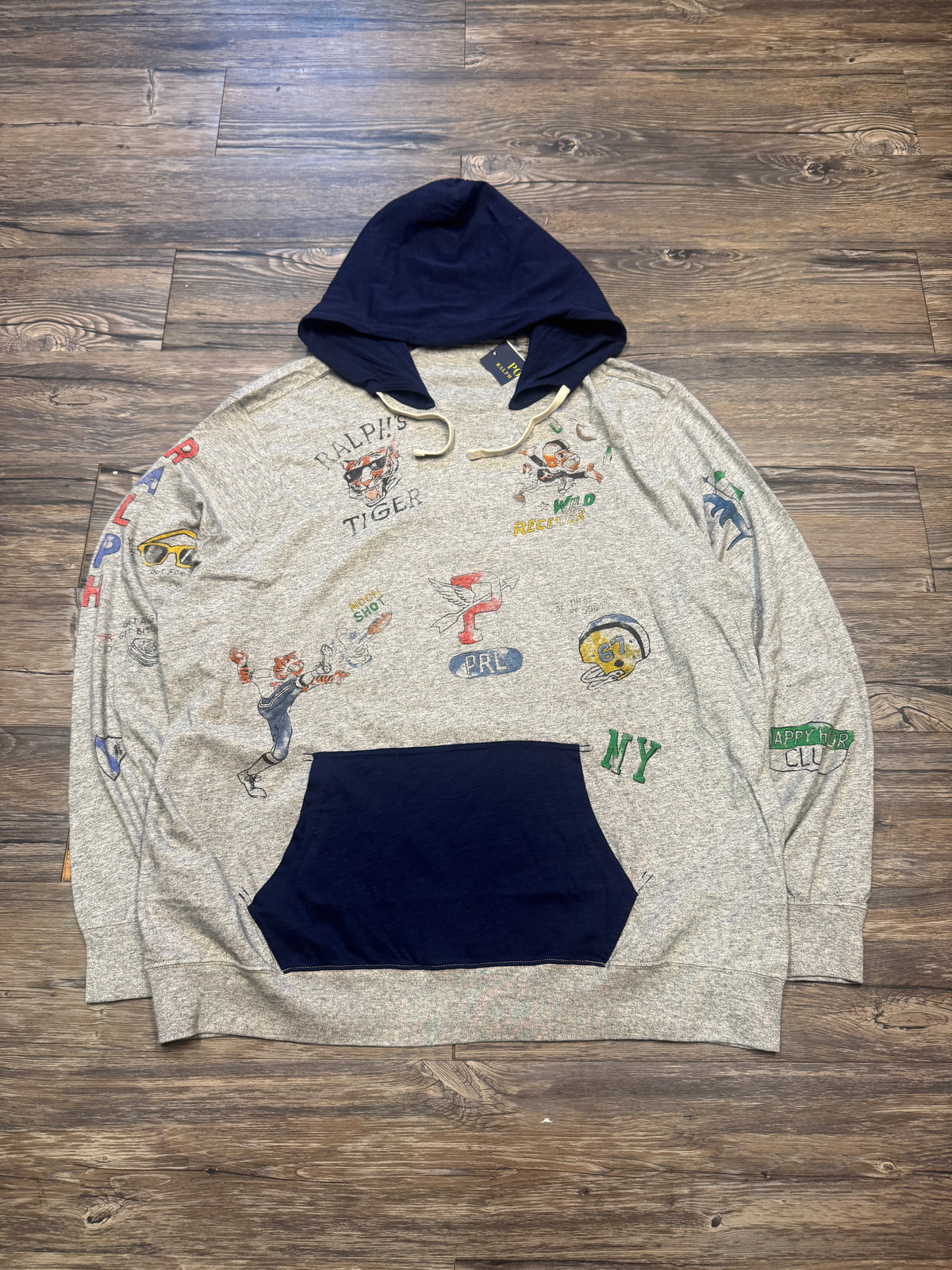 POLO RALPH LAUREN COLLEGIATE YALE TIGER AFTER HOOD SWEATSHIRT (XXL)