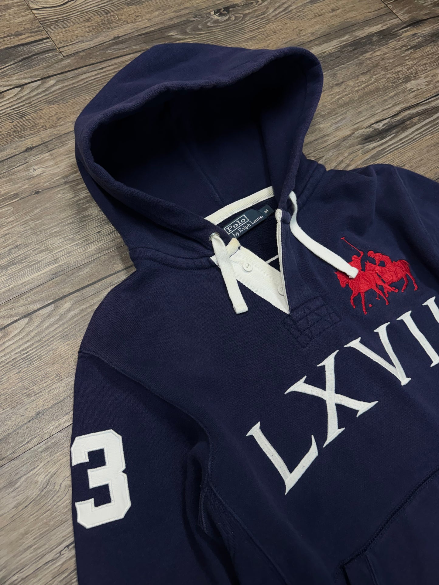 RALPH LAUREN LXVII BIG #3 HENLEY HOODIE (M)