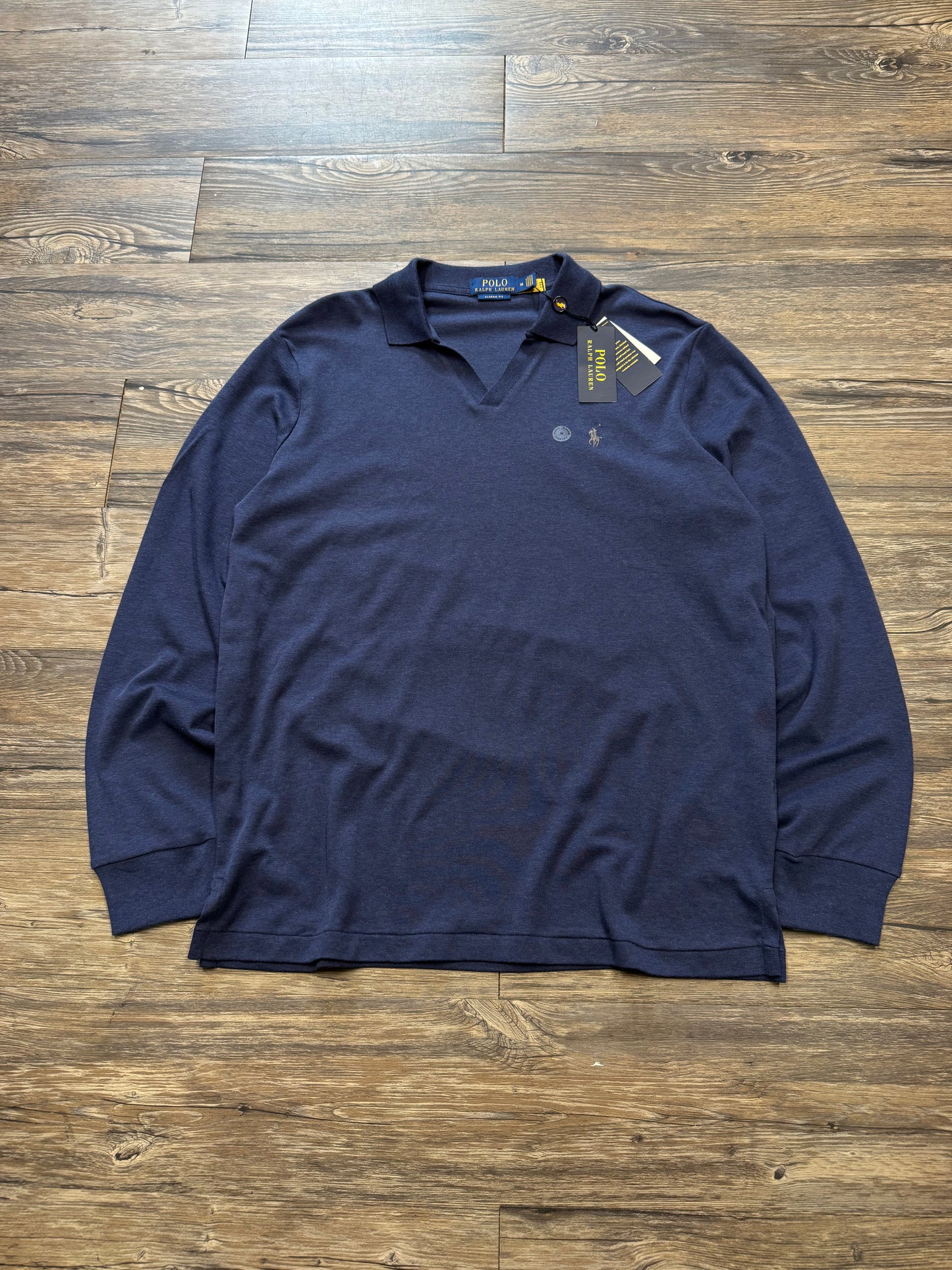 POLO RALPH LAUREN TEXTURED COTTON JERSEY POLO SHIRT (M)