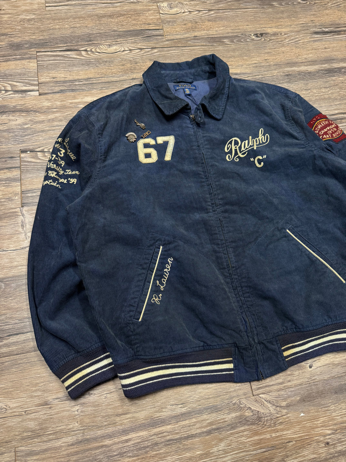 POLO RALPH LAUREN CORDUROY SPARTANS RLPC VARSITY JACKET (XXL)