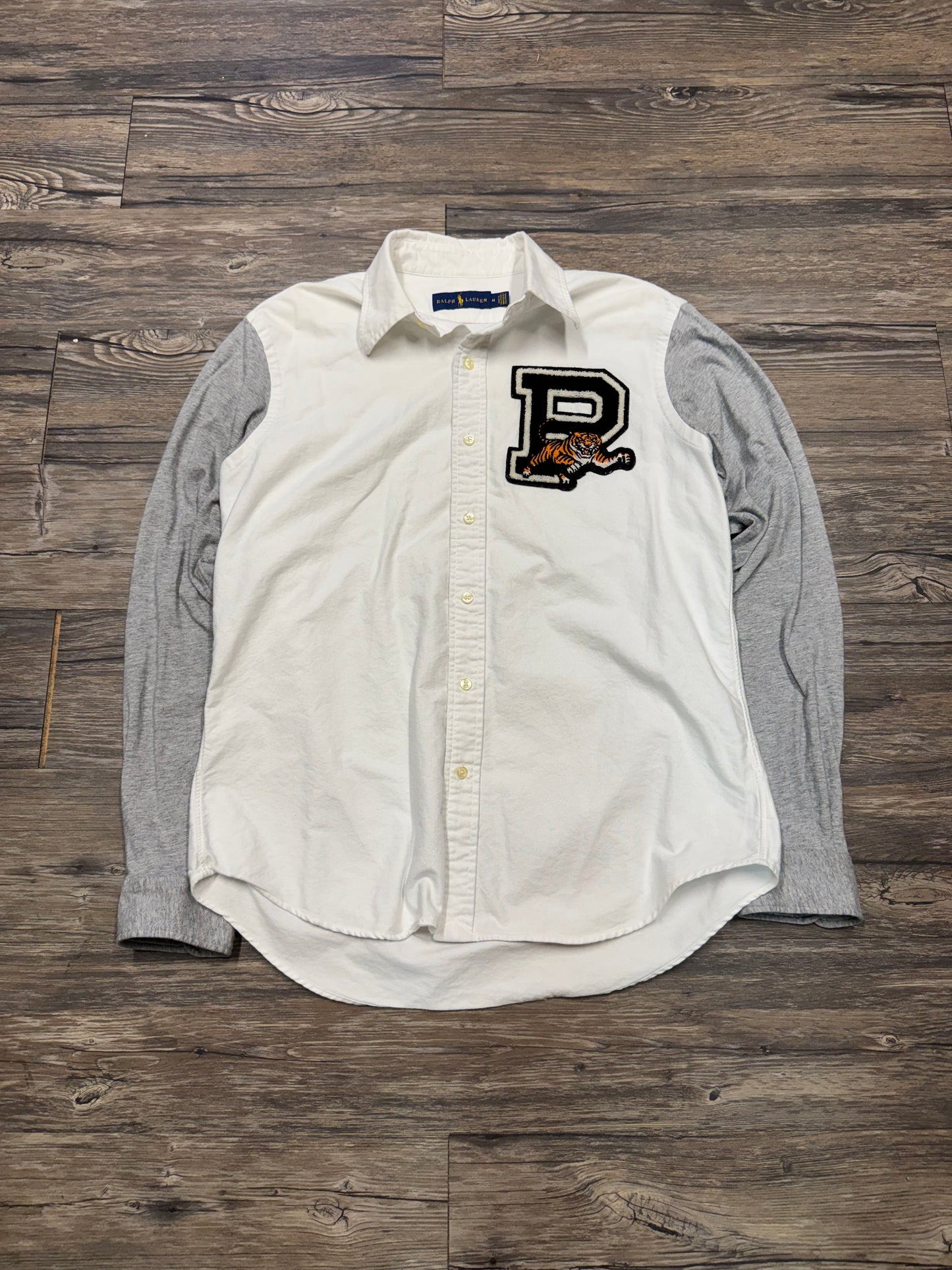 POLO RALPH LAUREN TIGER VARISTY BUTTON DOWN OXFORD SHIRT (M)