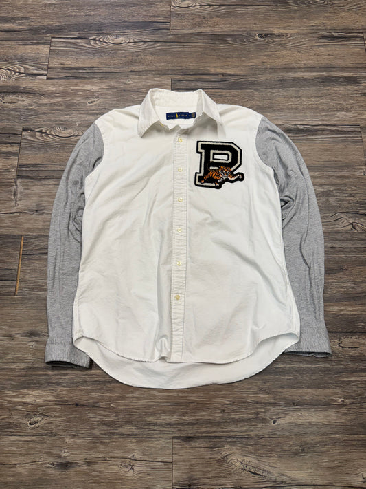 POLO RALPH LAUREN TIGER VARISTY BUTTON DOWN OXFORD SHIRT (M)