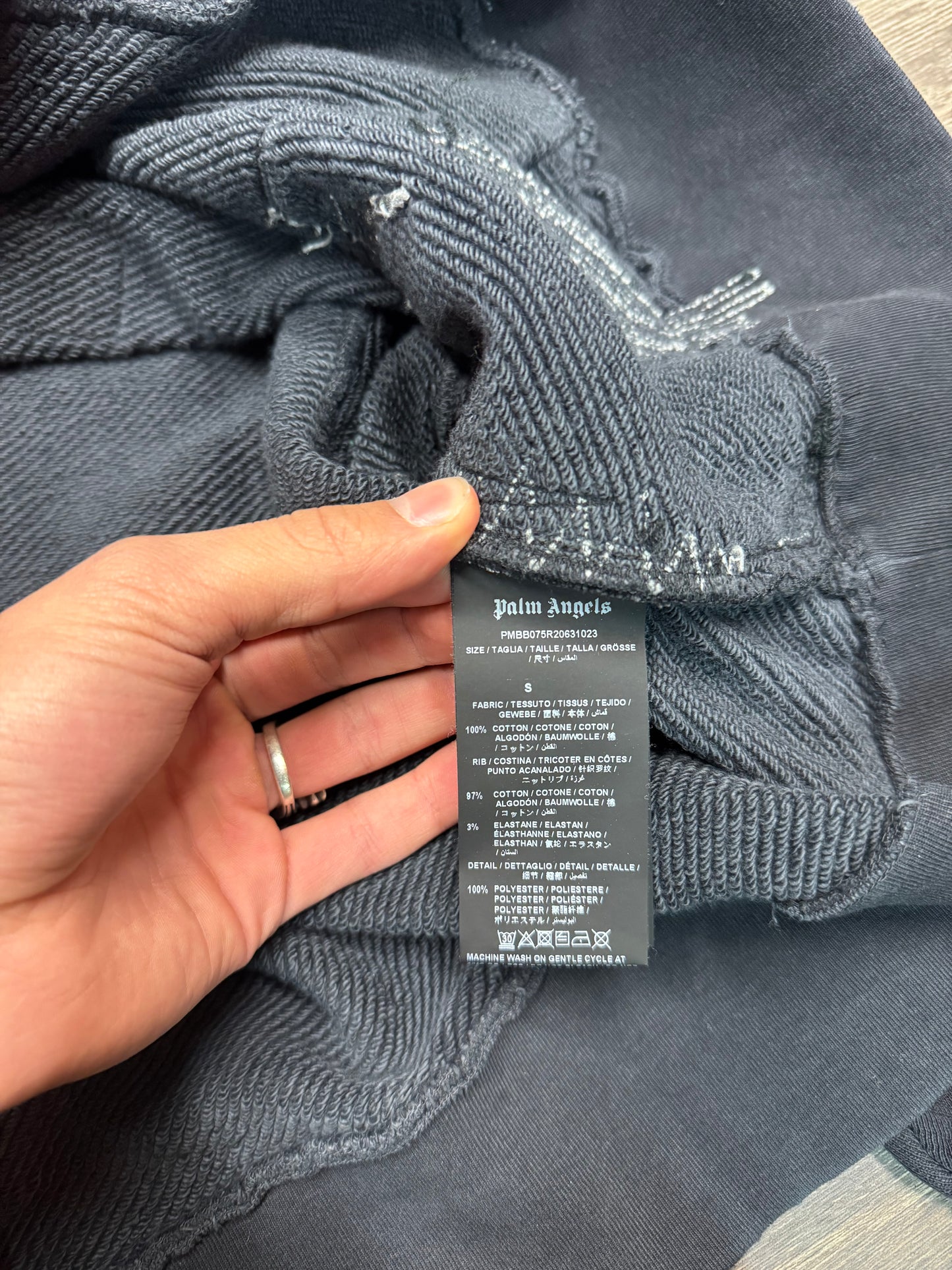 PALM ANGELS MERMAID DOUBLE HOODED SWEATSHIRT (M)