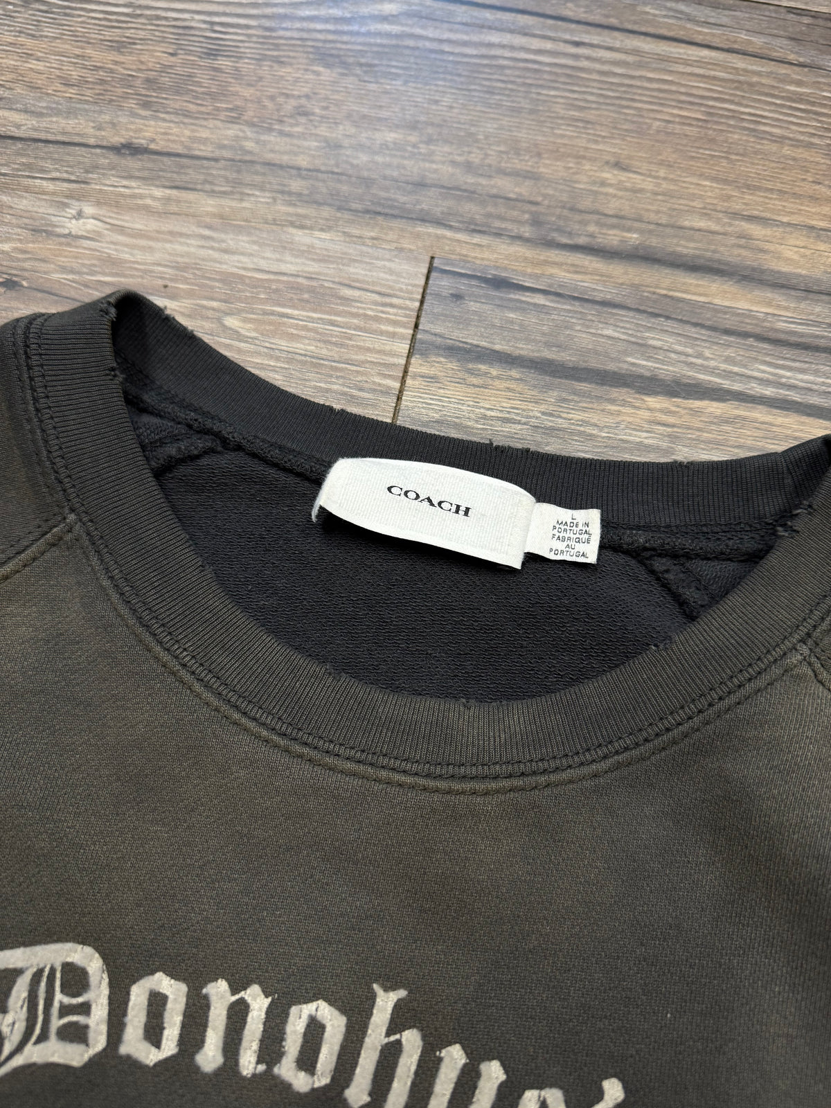 COACH SHRUNKEN RAGLAN CREWNECK T-SHIRT (L)