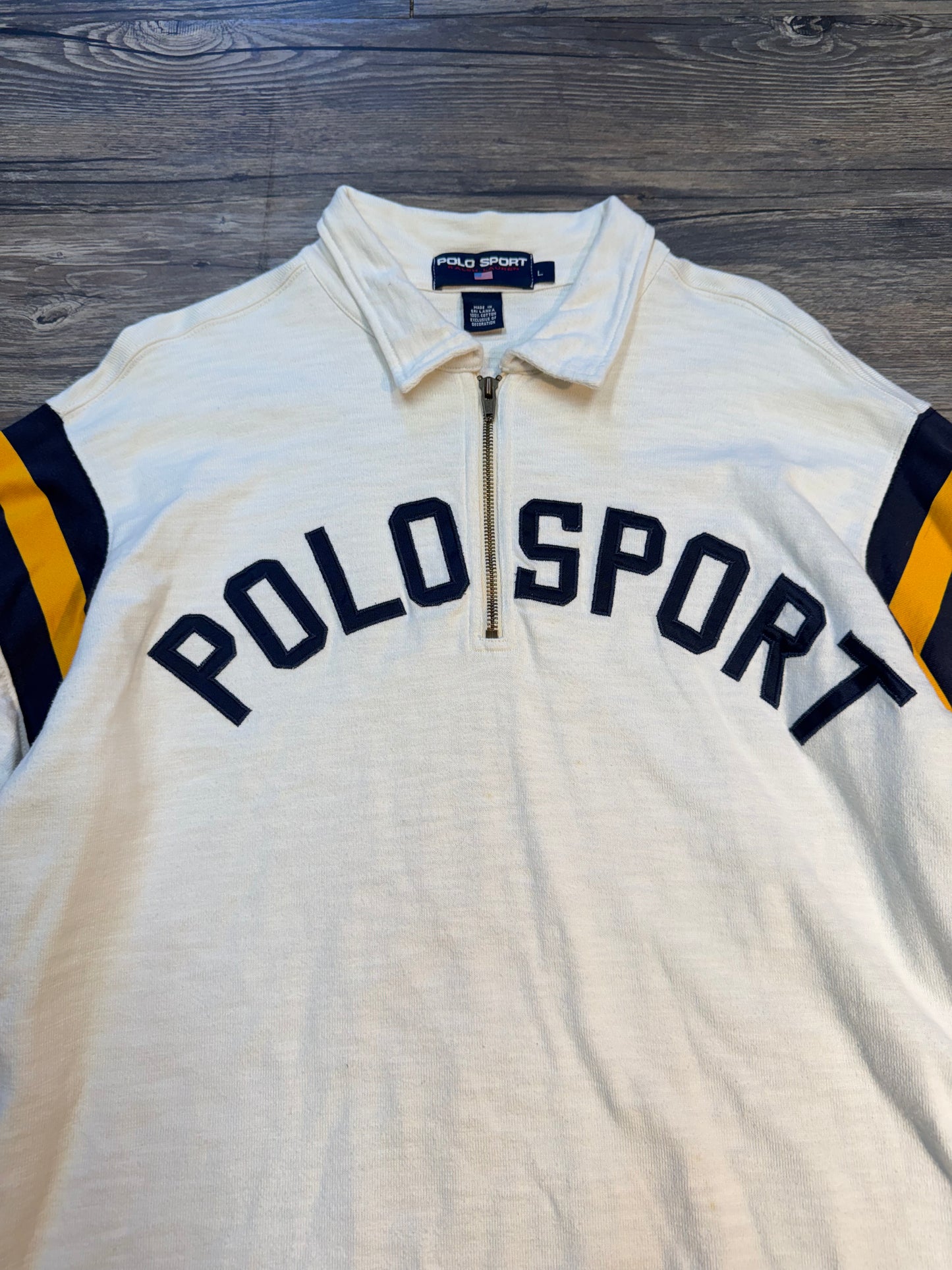 VINTAGE POLO SPORT QUARTER-ZIP SWEATSHIRT (L)