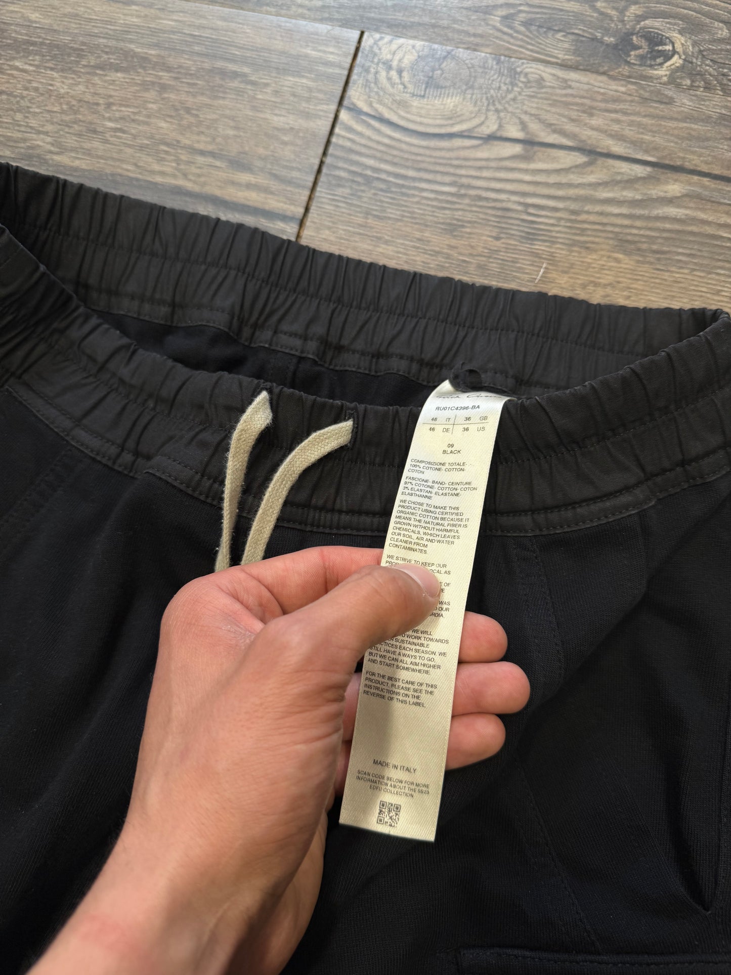 RICK OWENS MASTODON SS17 CARGO SLIM SWEATPANTS (S)