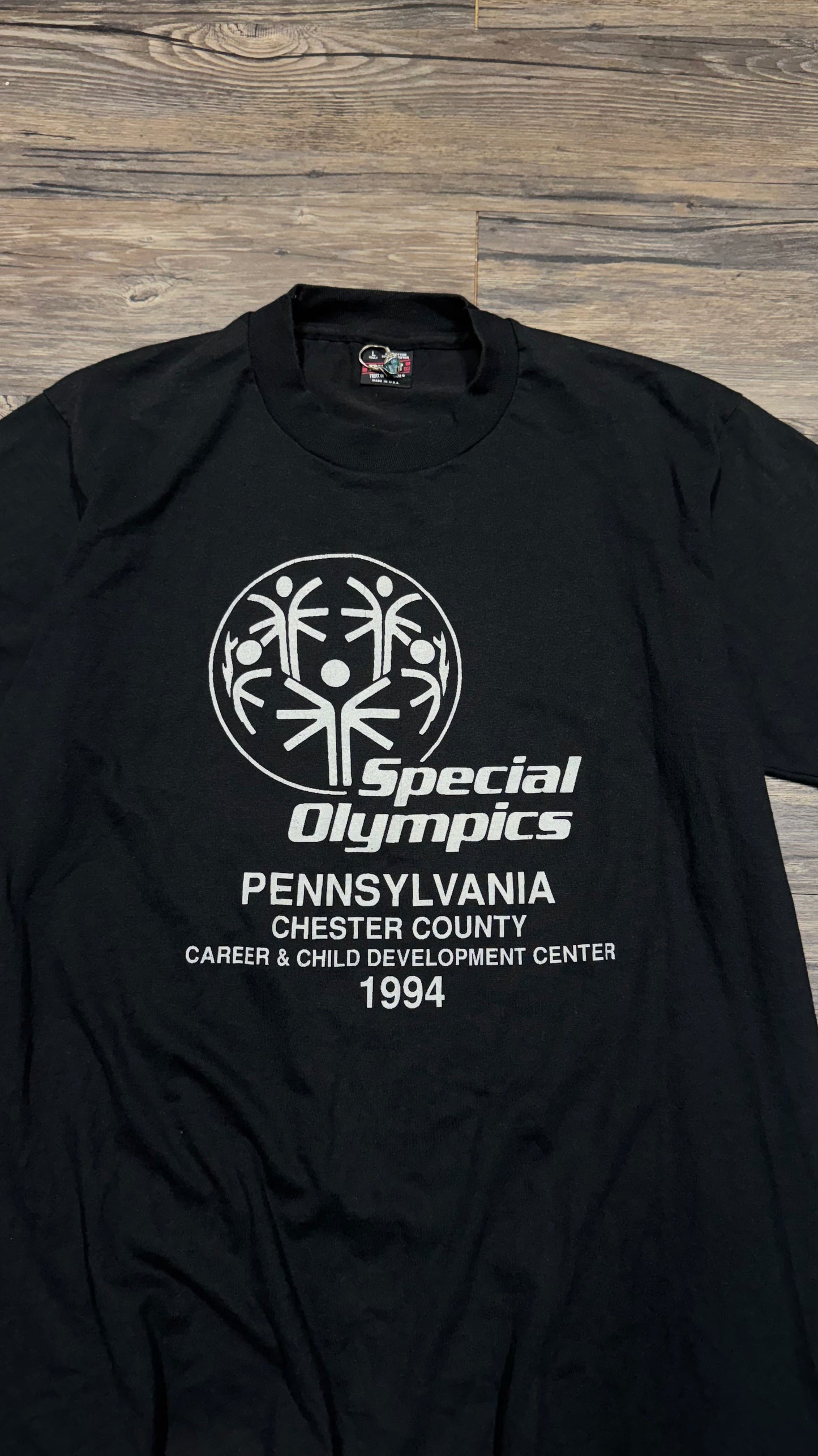 90s SPECIAL OLYMPICS FADED BLACK TEE (L)