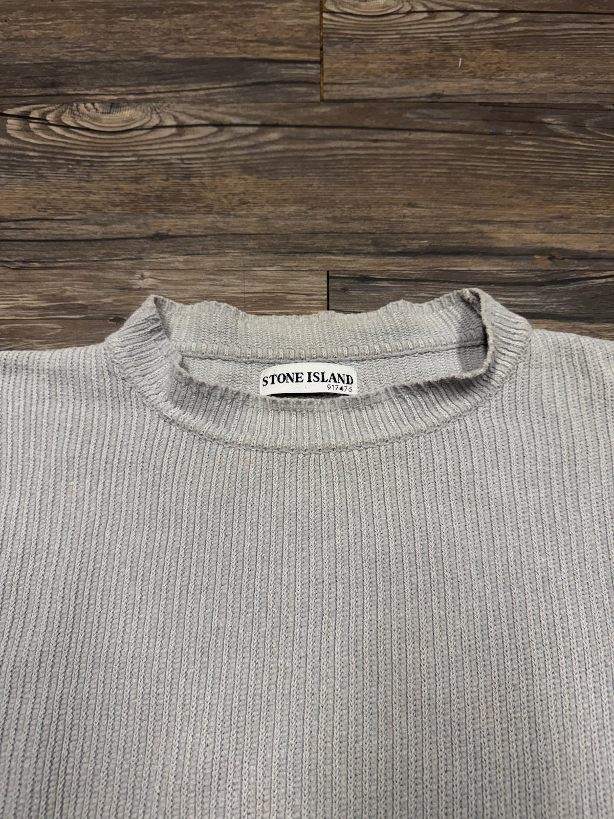VTG 1999 STONE ISLAND RIBBED KNIT CREWNECK (L)