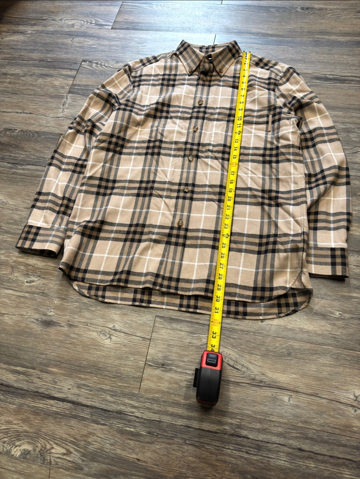 BURBERRY PLAID FLANNEL SHIRT (L)