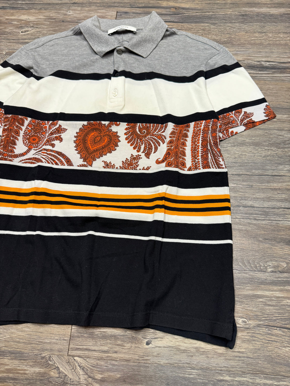 GIVENCHY FLORAL STRIPED POLO (M)
