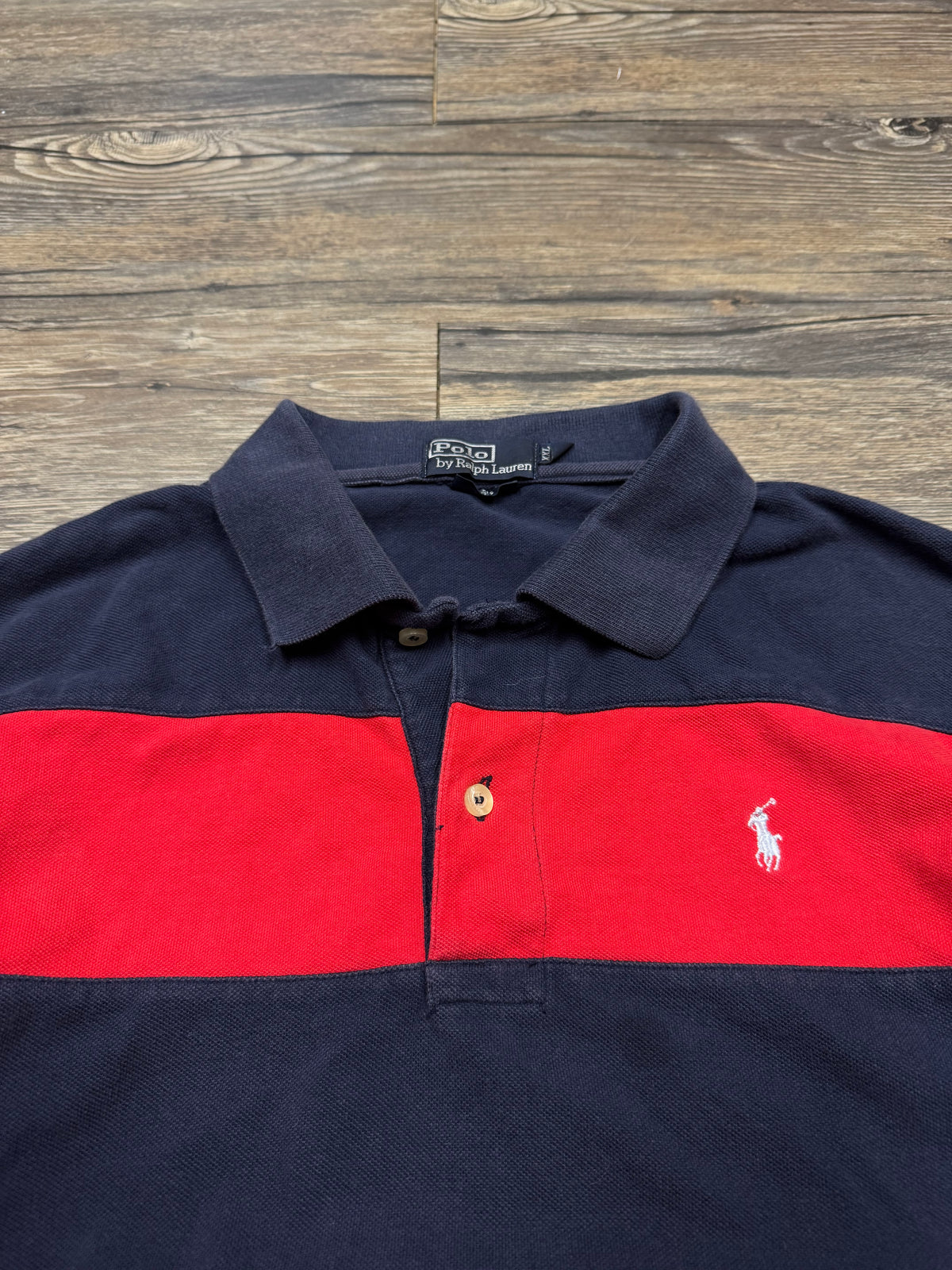 POLO RALPH LAUREN STRIPED SMALL PONY POLO SHIRT (XXL)
