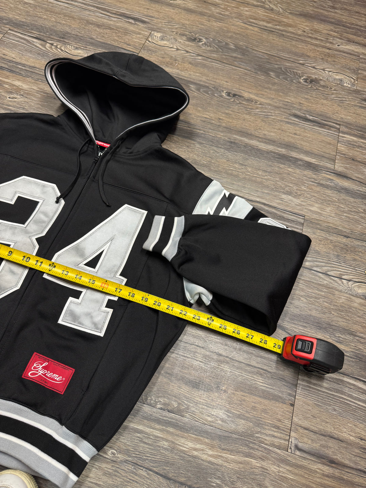 SUPREME SS24 FOOTBALL ZIP-UP HOODED SWEATSHIRT (S)
