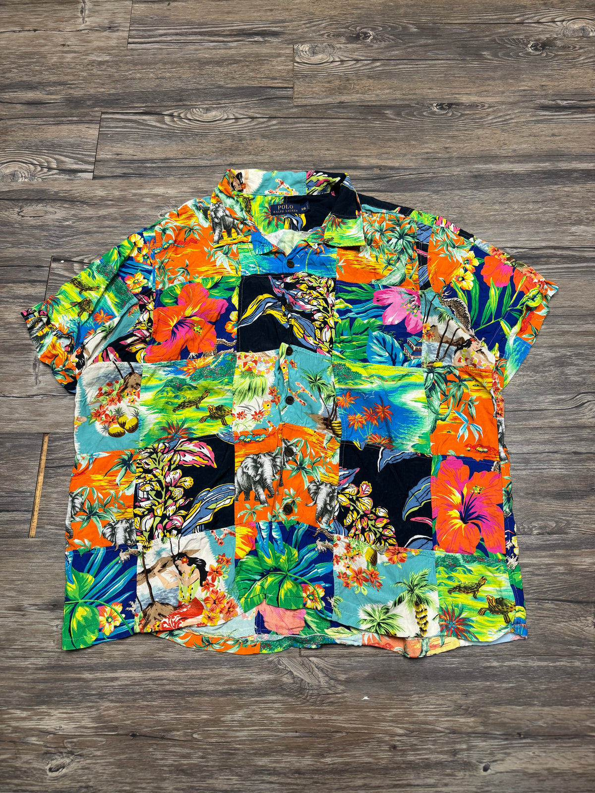 POLO RALPH LAUREN VIBRANT HAWAIIAN CAMP BUTTON UP SHIRT (XXL)