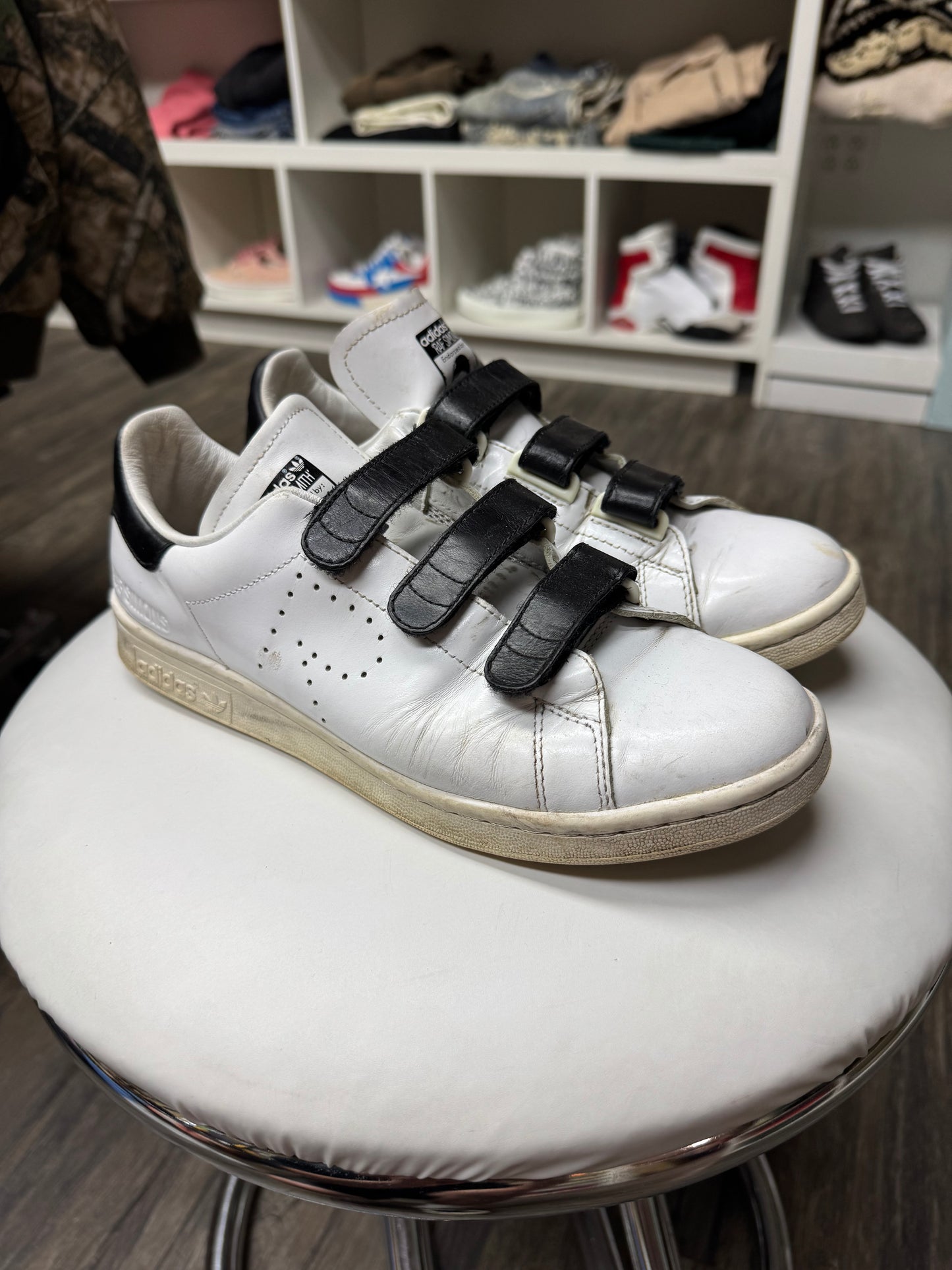 RAF SIMONS X STAN SMITHS VELCROW LEATHER LOW TOPS (7.5)