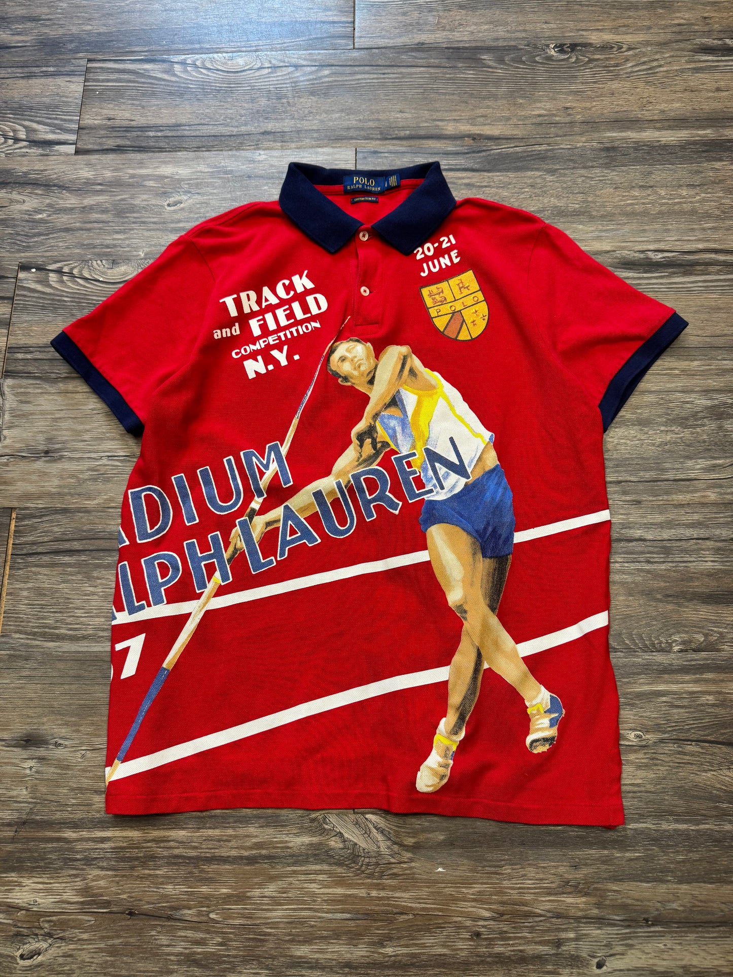 POLO RALPH LAUREN TRACK & FIELD CHARIOTS STADIUM SHIRT (L)