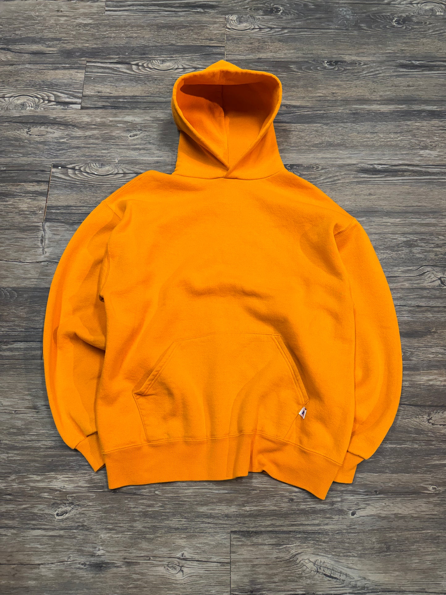 VINTAGE ORANGE BLANK RUSSELL HOODIE (L)