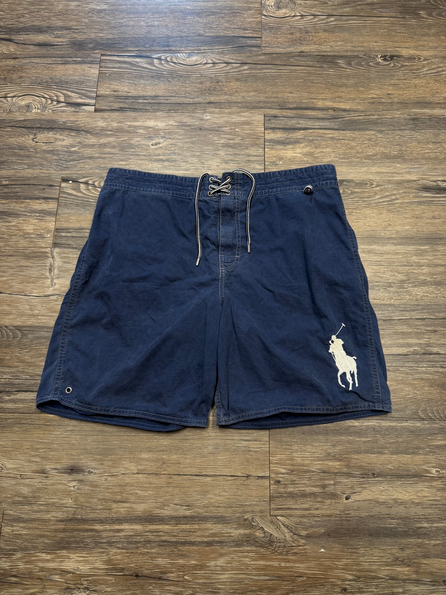 POLO RALPH LAUREN BIG PONY FADED DARK BLUE SWIM TRUNKS (L)